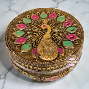 Meenakari Steel Box (4 Inches Diameter)