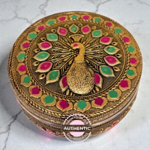 Meenakari Steel Box (5 Inches Diameter Big Size)