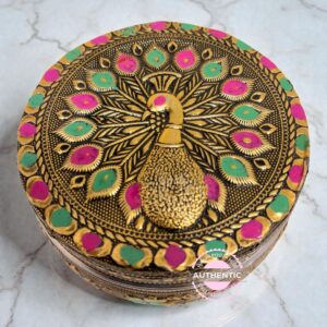 Meenakari Steel Box (4.5 Inches Diameter Medium Size)