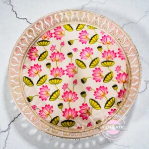 German Silver Coated Tray (Round 8 Inch)