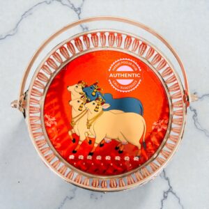 German Silver Coated Tray With Handle(Round 6 Inch)