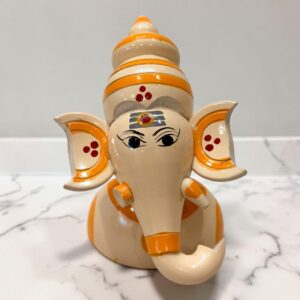 Sitting Ganesha Idol Cream Colour(Height 4 Inches)