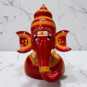 Sitting Ganesha Idol Red Colour(Height 4 Inches)