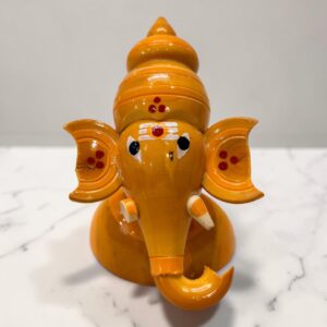 Sitting Ganesha Idol Yellow Colour(Height 4 Inches)