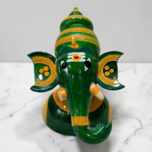 Sitting Ganesha Idol Green Colour(Height 4 Inches)