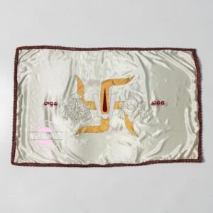 Hand Painted Swastik with Shanku Chakra Namalu Addutera One Side (Cream Colour Cloth)